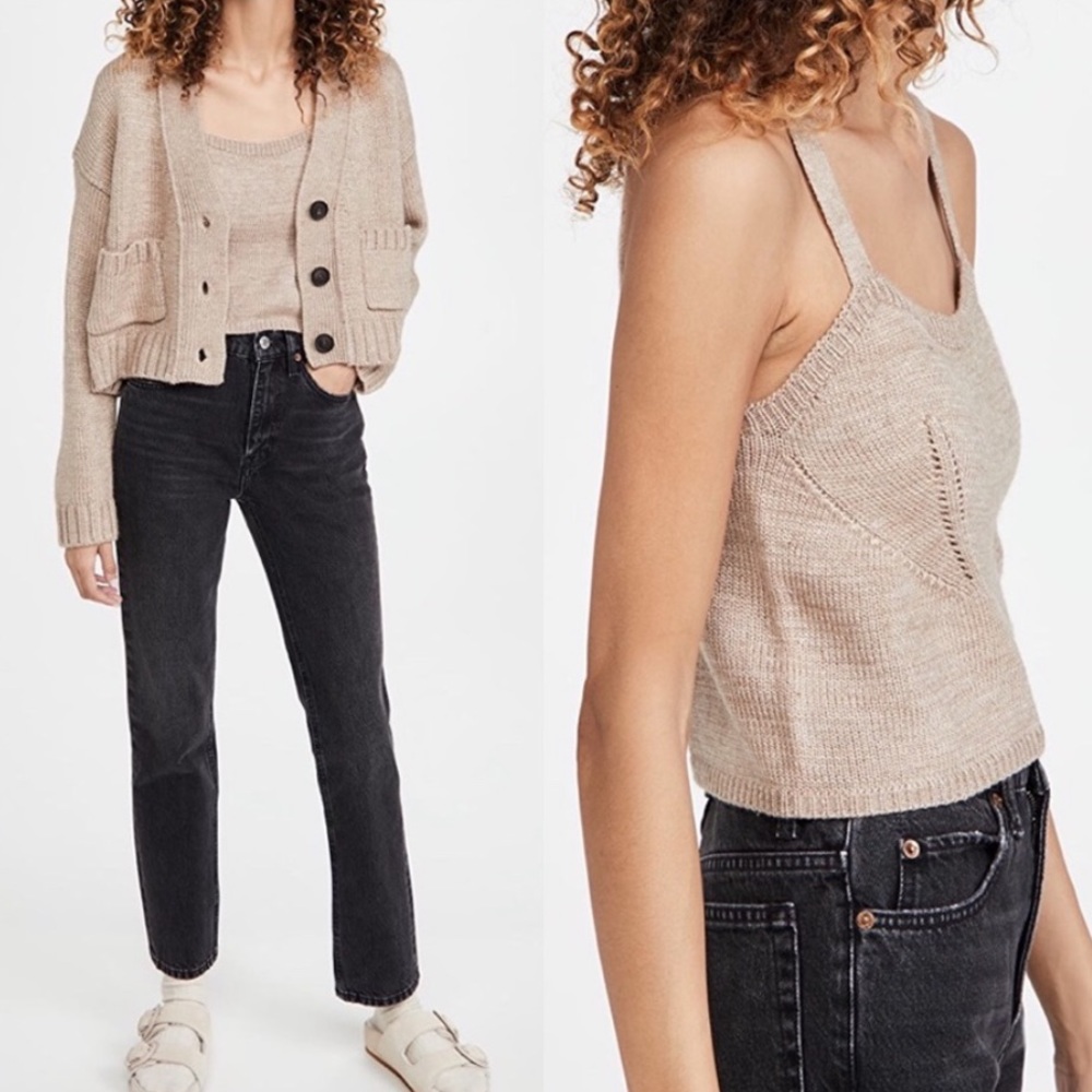 English Factory V Neck Sweater Cardigan Tank Set XS NWT